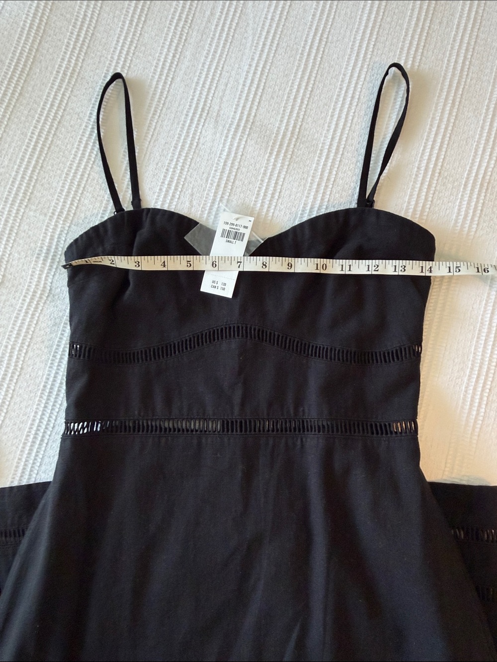 NWT Abercrombie Strapless Black Linen-blend Midi Dress - Small Tall - Picture 6 of 12
